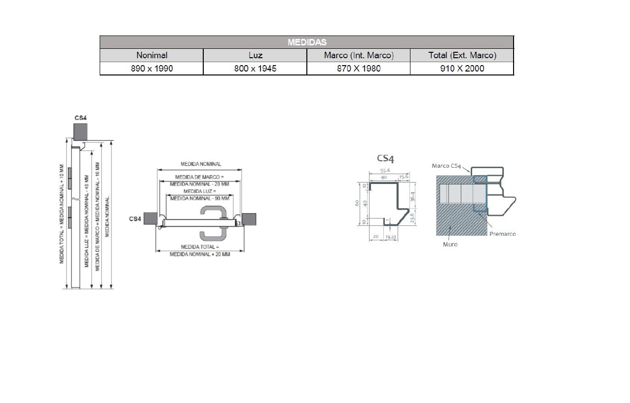 Ensamblada 890x1990 S/V Izda blanco - Imagen 2